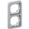 Image de Legrand 069685 Support Plaque Étanche 2 Postes Verticaux Plexo Composable IP55, Gris