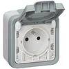 Image de Legrand - Prise de courant avec terre + volet IP55 à ouverture auto Plexo apparent - Gris