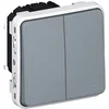 Image de Legrand 069925 Double Interrupteur ou Va-et-Vient Plexo, Gris