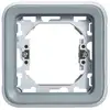 Image de Plaque étanche support Plexo 1 poste pour montage en encastré - gris