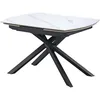 Image de CONCEPT1 Ethan 120/180 x 88 x75 blanc pieds noirs ETHAN-120-BLANC