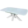 Image de CONCEPT1 Oceane 160/220 x 98 x 76 cm verre 10mm blanc OCEANE-160-BLANC