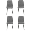 Image de Lot de 4 chaises en velours BOBBY coloris gris