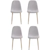 Image de Lot de 4 chaises en tissu PARDES coloris gris