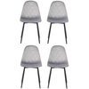 Image de Lot de 4 chaises en velours HONFLEUR coloris gris