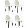 Image de Lot de 4 chaises BARFLEUR coloris lin
