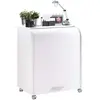 Image de SIMMOB Bureau Informatique Blanc à roulettes 5 Niches L 79.2 H 93.8 P 53.2 cm - Blanc