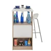 Image de SIMMOB Meuble Rangement de Cuisine Chêne avec Table - Blanc