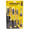 Image de STANLEY 0-65-011 Lot de 8 tournevis plats - lame en acier anticorrosion - poignée soft-grip large, Jaune