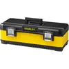 Image de STANLEY 1-95-614 Boîte à outils bi-matière 66 cm Volume de Plus de 16L - Structure durbale en métal et Polypropylène - Plateau Porte-Outils - Rainure en V Sur Le Couvercle