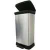 Image de Curver Poubelle Rectangulaire à pédale Decobin 50L - Fermeture Douce - Aspect Métal - Pour Cuisine, Bureau, Salle de Bain - 39 x 29 x 72 cm - Métal- Recyclé(version précedente)