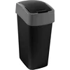Image de Curver | Poubelle Flip Bin 50L 29,4x37,6x65,3 cm Noir/Argent