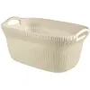 Image de Curver Panier à Linge 40L, Aspect Tricot - Bac à Linge Propre et Sale - Poignées Ergonomiques - Corbeille pour Salle de Bain ou Buanderie - 59,5 x 38,5X 27 cm - Blanc cassé