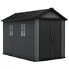 Image de Keter Newton 7511 Abri de jardin en plastique avec porte et 2 fenêtres, espace de rangement de 14 m³, 350 x 230 x 246 cm, gris