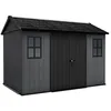 Image de Keter Newton 1175 Abri de jardin en plastique, gris, aspect bois naturel, 230 x 350 x 246 cm