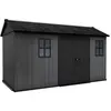 Image de Abri de jardin NEWTON PLUS 1375 KETER L413 x P230 x H246 cm 9,5 m² coloris gris anthracite