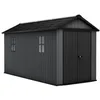 Image de Keter Newton 7515 Abri de jardin   476 x 230 x 246 cm, gris, Evotech , plastique, aspect bois, 2 fenêtres, lucarne, verrouillable