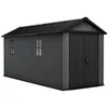 Image de Keter Newton 7517 Abri de jardin   539 x 230 x 246 cm, gris, Evotech, plastique, aspect bois, 2 fenêtres, lucarne, verrouillable