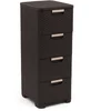 Image de Curver | Tour de Rangement Style Aspect rotin 4x14L 32,8x37,8x79 cm Chocolat