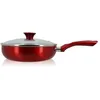 Image de Sauteuse avec couvercle - MENASTYL - 24 cm - Aluminium - Cerise - Compatible induction