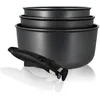 Image de MENASTYL - Set de 4 pièces - 3 casseroles 16/18/20 cm + 1 poignée amovible   6020284   Casseroles en aluminium compatibles tous feux dont induction fabriquées en France