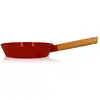Image de Poêle Ector induction aluminium revêtu manche en bois 20 cm rouge Ogo