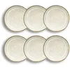 Image de OGO LIVING - Lot de 6 assiettes coupes boral 20cm beige clair en grès - 2614753