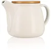 Image de OGO LIVING - Théière Mona 1L en porcelaine blanche et couvercle bois