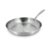 Image de MENASTYL - Poêle inox 18/10 Triply 32cm tous feux dont induction fabriquée en France - sans PFAS ni substances nocives - Compatible lave-vaisselle - Poignée rivetée - 6020488