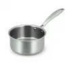 Image de MENASTYL - Casserole inox 18/10 Triply 16cm tous feux dont induction fabriquée en France - sans PFAS ni substances nocives - Compatible lave-vaisselle - Poignée rivetée - 6020489