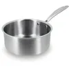 Image de MENASTYL - Casserole inox 18/10 Triply 18cm tous feux dont induction fabriquée en France - sans PFAS ni substances nocives - Compatible lave-vaisselle - Poignée rivetée - 6020490