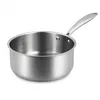 Image de MENASTYL - Casserole inox 18/10 Triply 20cm tous feux dont induction fabriquée en France - sans PFAS ni substances nocives - Compatible lave-vaisselle - Poignée rivetée - 6020491