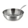 Image de MENASTYL - Wok inox 18/10 Triply 28cm tous feux dont induction fabriqué en France - sans PFAS ni substances nocives - Compatible lave-vaisselle - Poignée rivetée - 6020492