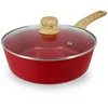 Image de MENASTYL - Sauteuse 24cm avec revêtement antiadhésif céramique (Sans PFAS/Sans PTFE) tous feux dont induction - En Aluminium - Gamme Colorama - Magenta - 6020823