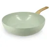 Image de MENASTYL - Wok 28cm Colorama Céladon - En Aluminium - Revêtement antiadhésif en céramique - Tous feux dont induction