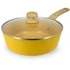 Image de MENASTYL - Sauteuse 24cm Colorama safran - En Aluminium - Revêtement antiadhésif en céramique - Tous feux dont induction