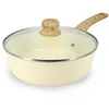 Image de MENASTYL - Sauteuse 24cm avec revêtement antiadhésif céramique (Sans PFAS/Sans PTFE) tous feux dont induction - En Aluminium - Gamme Colorama - Crème - 6020853
