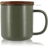 Image de OGO LIVING - Tisanière Juliet Kaki 300ml - Idéale pour le thé et la tisane - Mug à thé en grès et couvercle en bois d'acacia