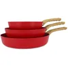 Image de MENASTYL - Set de 3 poêles Colorama magenta - Poêle 20/24 et 28 cm - En aluminium - Revêtement antiadhésif en céramique - Tous feux dont induction