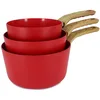 Image de MENASTYL - Set de 3 casseroles Colorama magenta - Casserole 16/18 et 20 cm - En aluminium - Revêtement antiadhésif en céramique - Tous feux dont induction