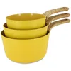 Image de MENASTYL - Set de 3 casseroles Colorama safran - Casserole 16/18 et 20 cm - En aluminium - Revêtement antiadhésif en céramique - Tous feux dont induction