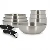 Image de MENASTYL - Batterie de cuisine inox 18/10 amovible 9 pièces Iris Inox sans PFAS - Tous feux dont induction, four, réfrigérateur et lave-vaisselle - Empilable et résistante - Poignée double sécurité