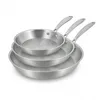 Image de MENASTYL - Lot de 3 poêles inox 18/10 Triply tous feux dont induction fabriquées en France - sans PFAS ni substances nocives - Compatibles lave-vaisselle - 20, 24 et 28 cm - Poignée rivetée - 6014201