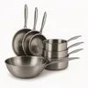 Image de MENASTYL - Batterie de cuisine 7 pièces inox 18/10 Triply tous feux dont induction fabriquée en France sans PFAS - Compatible lave-vaisselle - 3 poêles, 3 casseroles, 1 wok - Poignée rivetée - 6014203