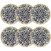 Image de NOVASTYL - Lot 6 assiettes plates héraclée 27cm en grès décor bleu - 2614305