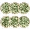Image de NOVASTYL - Lot 6 assiettes plates héraclée 27cm en grès décor vert - 2614395