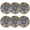 Image de NOVASTYL - Lot 6 assiettes creuses héraclée 20cm en grès décor bleu - 2614306