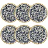Image de NOVASTYL - Lot 6 assiettes desserts héraclée 19cm en grès décor bleu - 2614307