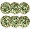 Image de NOVASTYL - Lot 6 assiettes creuses héraclée 20cm en grès décor vert - 2614396