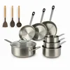 Image de MENASTYL - Batterie de cuisine inox 10 pièces tous feux dont induction - Casseroles, poêles, sauteuse et ustensiles - Gamme Professionnel - Sans PFAS - 6014031